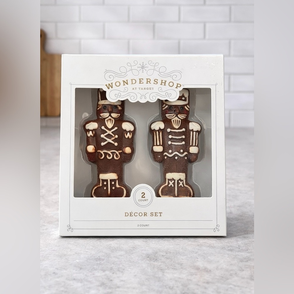 WonderShop Gingerbread Nutcracker Decor Set 2 Count Christmas Holiday
